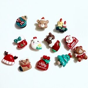 12 Resin Christmas Croc Charms Jibbit Shoe Charm Disney Croc Charms